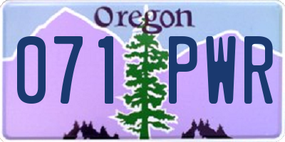 OR license plate 071PWR