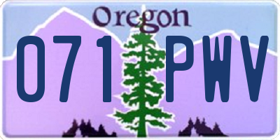 OR license plate 071PWV