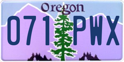 OR license plate 071PWX