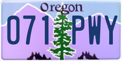OR license plate 071PWY