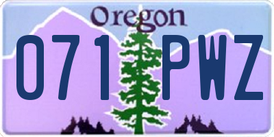 OR license plate 071PWZ
