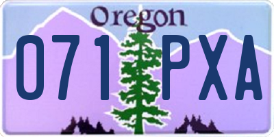 OR license plate 071PXA