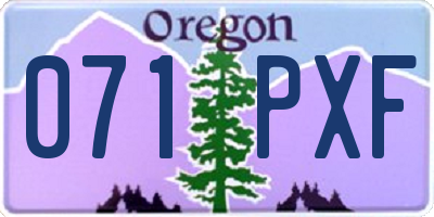 OR license plate 071PXF