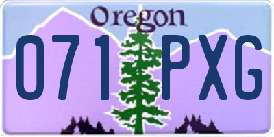 OR license plate 071PXG