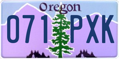 OR license plate 071PXK