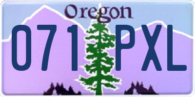 OR license plate 071PXL