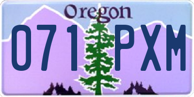 OR license plate 071PXM