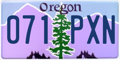 OR license plate 071PXN