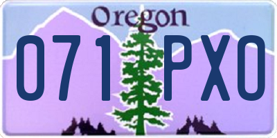 OR license plate 071PXO