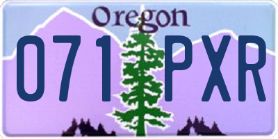 OR license plate 071PXR