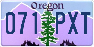 OR license plate 071PXT