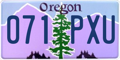 OR license plate 071PXU