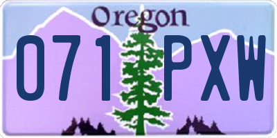 OR license plate 071PXW