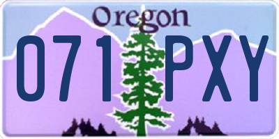 OR license plate 071PXY