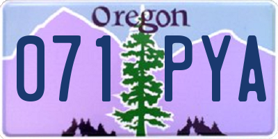 OR license plate 071PYA