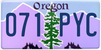 OR license plate 071PYC
