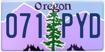 OR license plate 071PYD