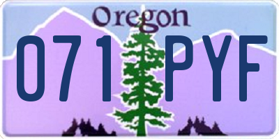 OR license plate 071PYF