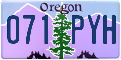 OR license plate 071PYH