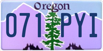 OR license plate 071PYI