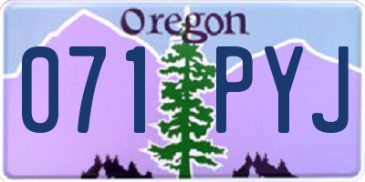 OR license plate 071PYJ