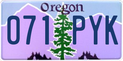 OR license plate 071PYK