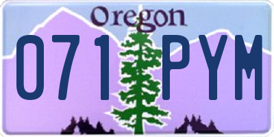 OR license plate 071PYM