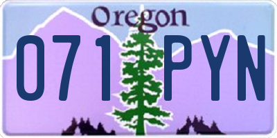 OR license plate 071PYN