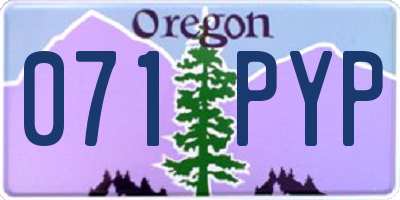 OR license plate 071PYP