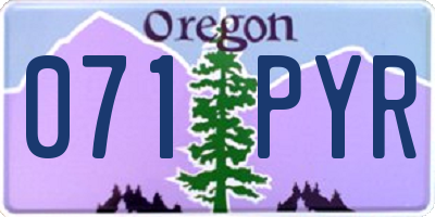 OR license plate 071PYR
