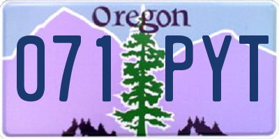 OR license plate 071PYT