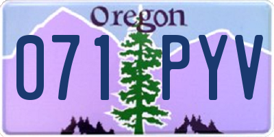 OR license plate 071PYV