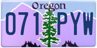 OR license plate 071PYW