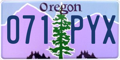 OR license plate 071PYX