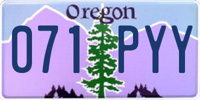 OR license plate 071PYY