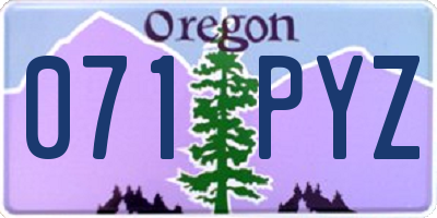 OR license plate 071PYZ
