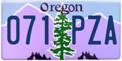 OR license plate 071PZA