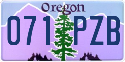 OR license plate 071PZB