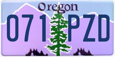 OR license plate 071PZD