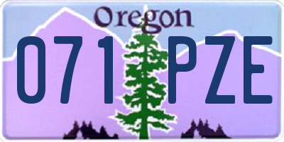 OR license plate 071PZE