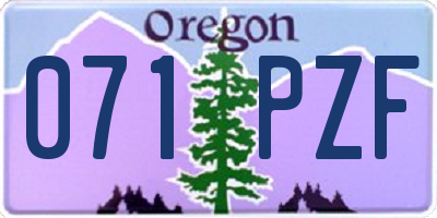 OR license plate 071PZF