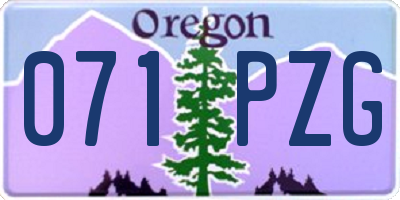 OR license plate 071PZG