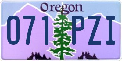 OR license plate 071PZI