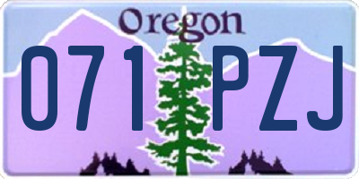 OR license plate 071PZJ