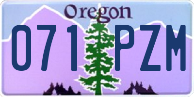OR license plate 071PZM