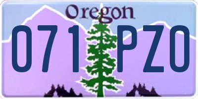 OR license plate 071PZO