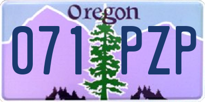 OR license plate 071PZP