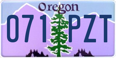 OR license plate 071PZT