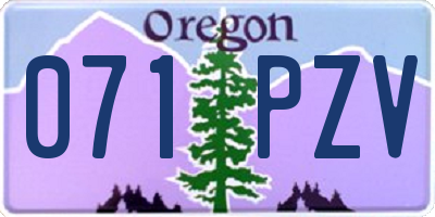 OR license plate 071PZV