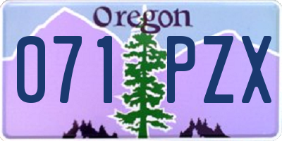 OR license plate 071PZX